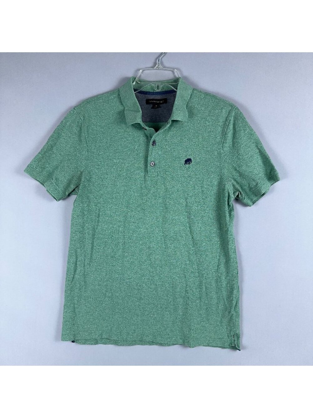 Banana Republic Polo Shirt Mens Size Medium Green 100% Cotton Stretch Short Slee